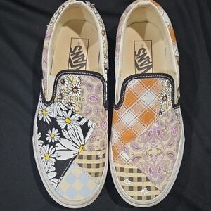 Vans Kids Patchwork Slip-On Shoes - Multicolor